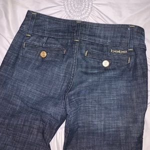 Bebe Wide Leg premium denim dark Jeans